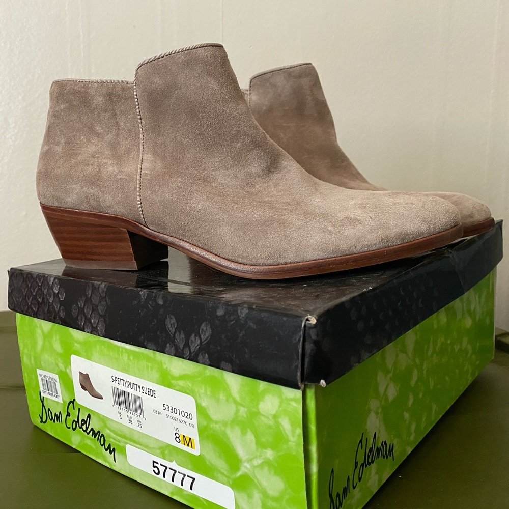 Sam Edelman ankle booties, Putty Suede Color